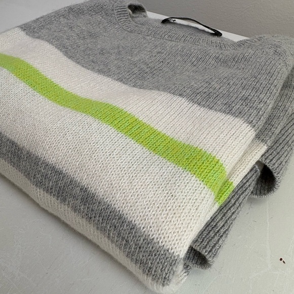 CLAUDIA NICHOLE Preppy Minimalist Striped Cashmere Cotton Crewneck Sweater XS - Picture 13 of 16